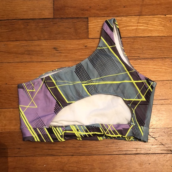 Booty By Brabants Electric Laser One Shoulder Sports Bra, OSFM - Picture 9 of 10